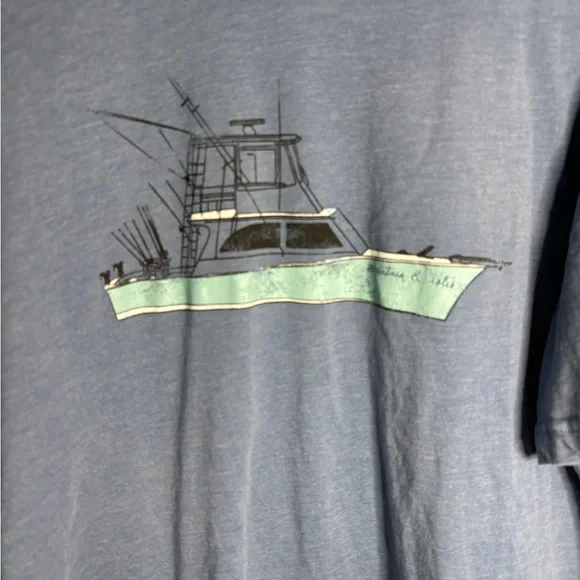 Marine and Isles Blue Graphic‎ T-Shirt size XL - Picture 2 of 6